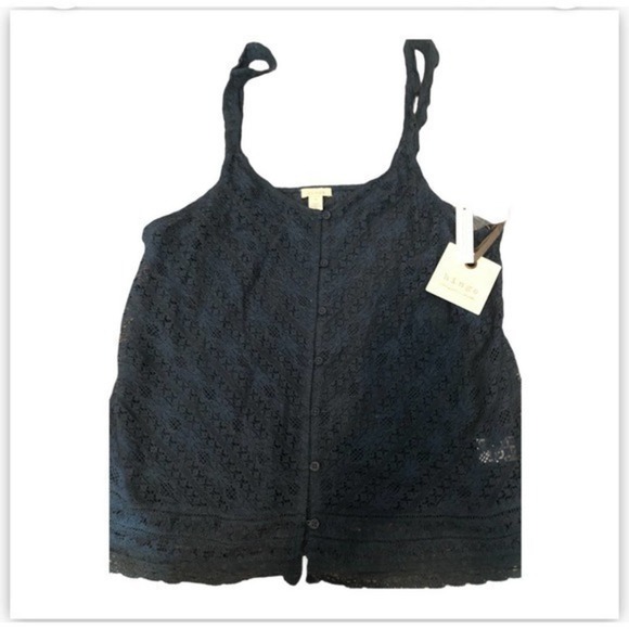 Hinge Lace Navy Sleeveless Top - Picture 2 of 4